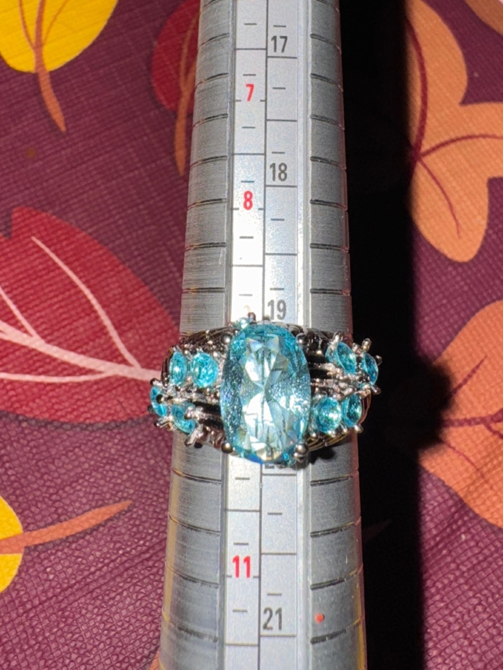 White Gold Filled Aquamarine Costume Ring